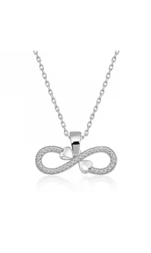 Gümüş Sonsuzluk Kalpler Bayan Kolye