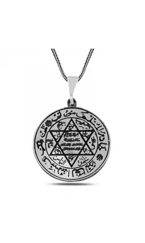 Gümüş Süleyman Mührü Kolye