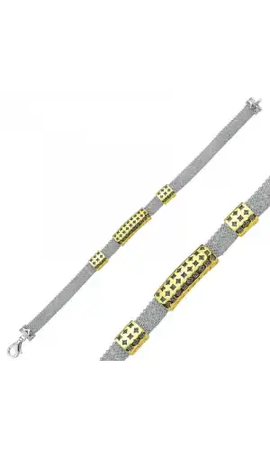 Gümüş Taşlı File Bayan Bileklik