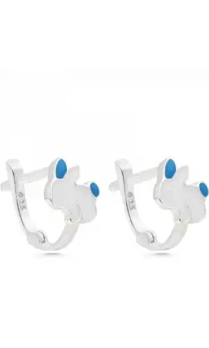 Gümüş Tavşan Çocuk Küpesi