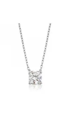 Gümüş Tek Taş Bayan Kolye