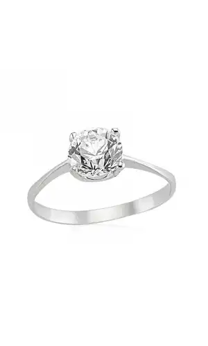 Gümüş Tek Taş Bayan Yüzük