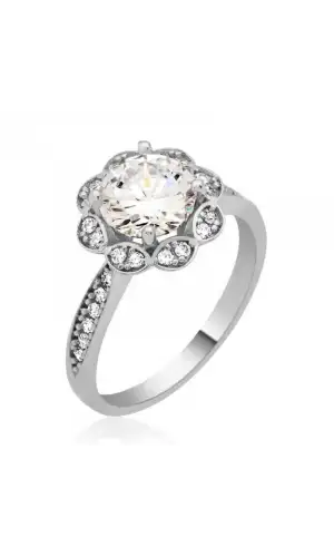 Gümüş Tek Taş Bayan Yüzük