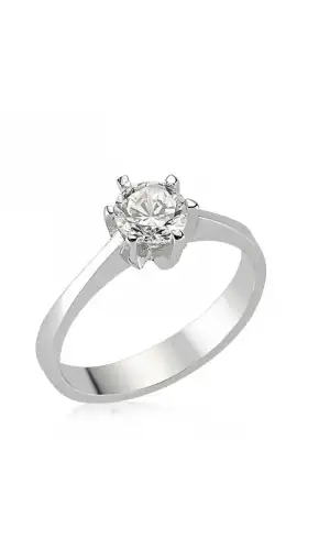 Gümüş Tek Taş Bayan Yüzük