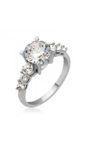 Gümüş Tek Taş Bayan Yüzük