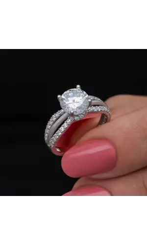 Gümüş Tek Taş Kadın Yüzük