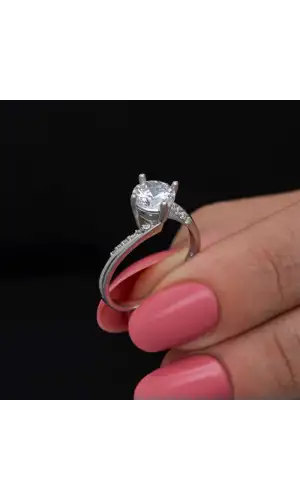 Gümüş Tek Taş Kadın Yüzük