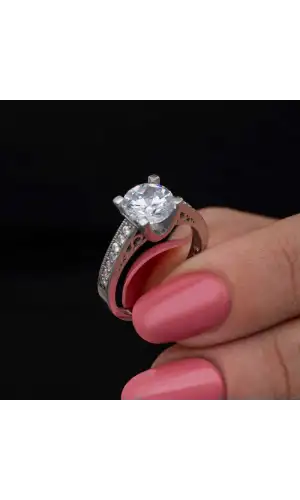 Gümüş Tek Taş Kadın Yüzük