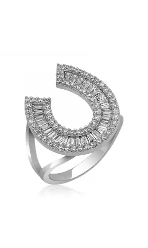 Gümüş Trapez Taşlı Bayan Yüzük