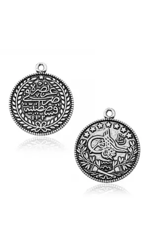 Gümüş Tuğra Armalı Tesbih Püskül Ucu