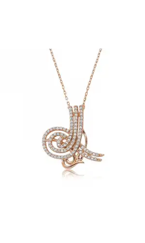 Gümüş Tuğralı Bayan Kolye