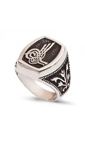 Gümüş Tuğralı Erkek Yüzük