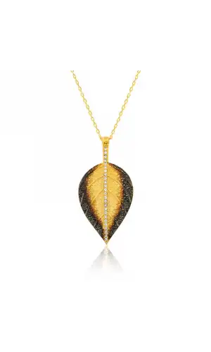 Gümüş Yaprak Bayan Kolye