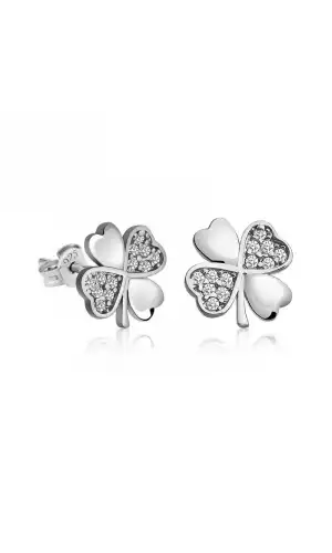 Gümüş Yonca Küpe