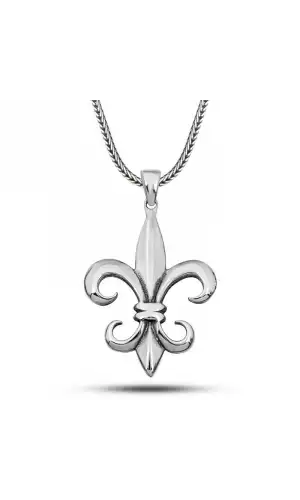 Gümüş Zambak Çiçeği Erkek Kolye