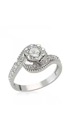 Gümüş Zirkon Tek Taş Bayan Yüzük