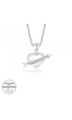 Swarovski Taşlı Gümüş Kalp Bayan Kolye