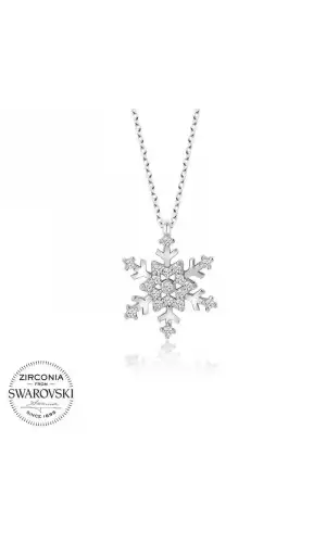 Swarovski Taşlı Gümüş Kartanesi Bayan Kolye