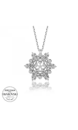 Swarovski Taşlı Gümüş Kartanesi Bayan Kolye