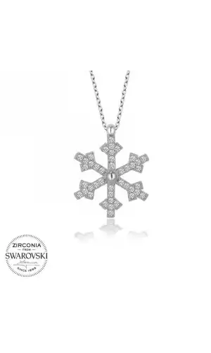 Swarovski Taşlı Gümüş Kartanesi Bayan Kolye