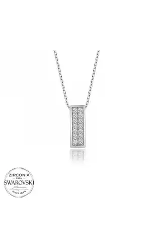 Swarovski Taşlı Gümüş Sırataş Bayan Kolye