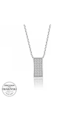Swarovski Taşlı Gümüş Sırataş Bayan Kolye