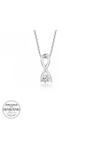 Swarovski Taşlı Gümüş Sonsuzluk Bayan Kolye