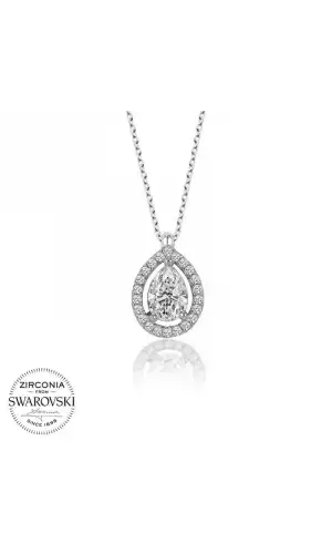 Swarovski Taşlı Gümüş Tektaş Bayan Kolye