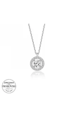 Swarovski Taşlı Gümüş Tektaş Bayan Kolye