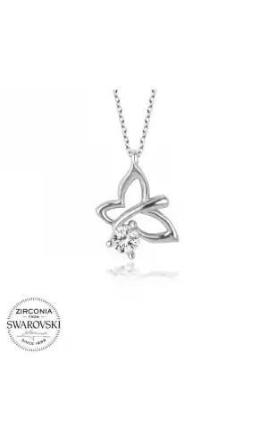 Swarovski Taşlı Gümüş Yusufcuk Bayan Kolye