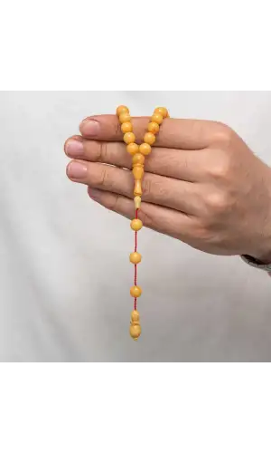 Yuvarlak Sıkma Kehribar Tesbih