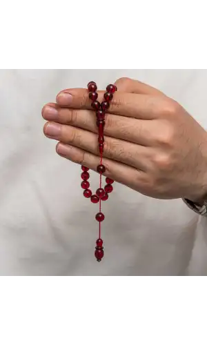 Yuvarlak Sıkma Kehribar Tesbih