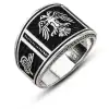 Gümüş Çift Başlı Kartal Erkek Yüzük