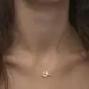 Gümüş Gold Tek Taşlı Uçak Kadın Kolye