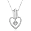 Gümüş Kalpli Tek Taş Kadın Kolye