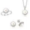 Gümüş Zirkon Taşlı İnci Bayan Set