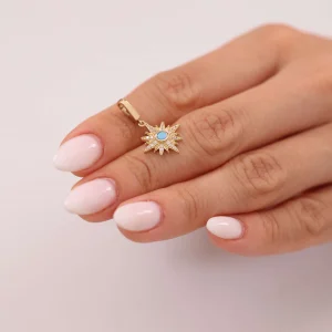 Nisera Mavi Minimal Altın Yıldız Charm