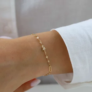 Nisera Star Minimal Altın Bileklik
