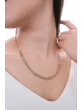 14 Ayar Üç Renk Üç Sıra Dorika Self Kolye