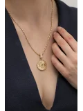 Altın Mavi Minimal Altın Charm