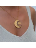 Ay Tasarım Etnik Altın Kolye