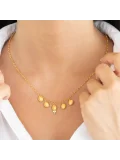 "Beş Dua"  Mat Parlak Antik Altın Kolye