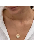 Çift Taraflı Tasarım Plaka Altın Kolye