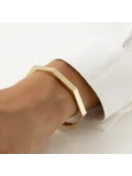 Nisera Geometrik Golven Altın Kelepçe