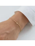 Nisera Minimal Lotus Pırlantalı Altın Bileklik