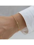 Nisera Minimal Lotus Pırlantalı Altın Bileklik