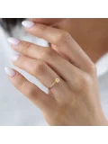 Nisera Minimal Yonca Altın Yüzük