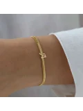 Nisera Unisex Balık Sırtı Harf Altın Bileklik