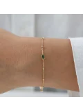 Nisera Yeşil Baget Mini Dorika Altın Bileklik