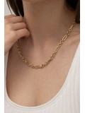 Kalemli Modern Unisex Altın Zincir